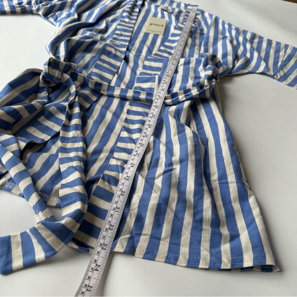 NWT Pact 100% organic cotton Staycation short striped blue bath robe Size S - Picture 4 of 8